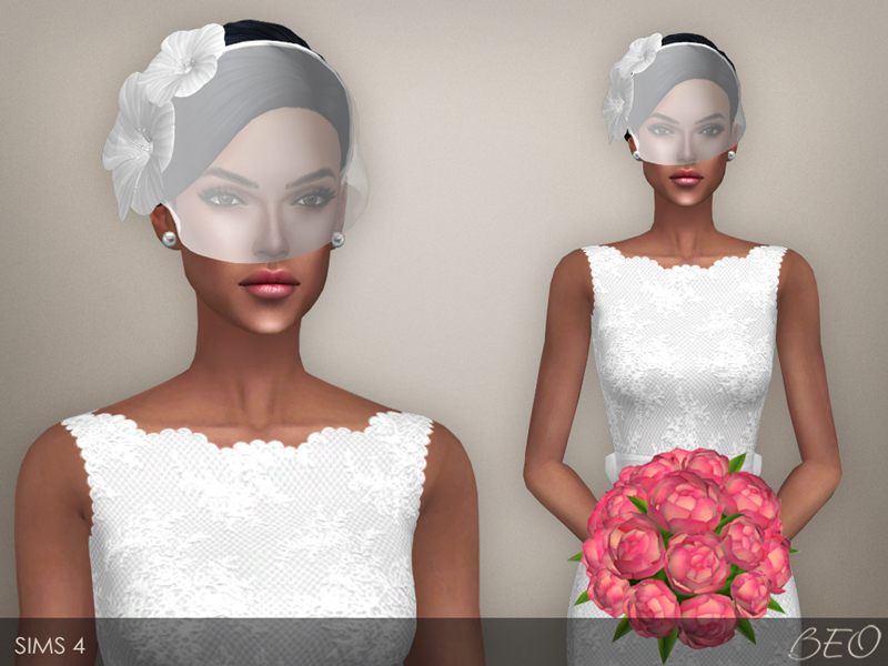 Wedding veil 02 for The Sims 4 by BEO