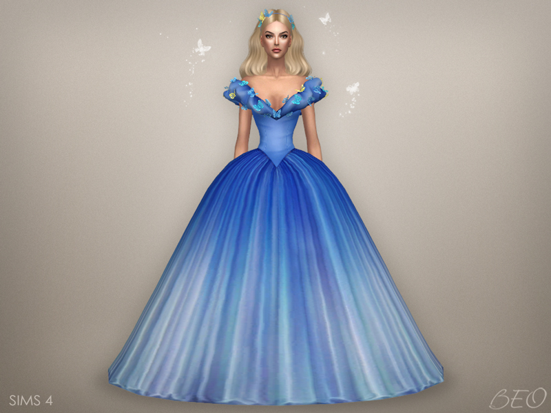 Cinderella (2015) - butterflies dress for The Sims 4 by BEO (2)
