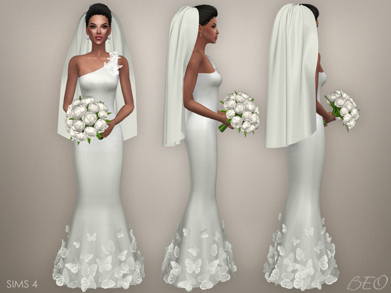 Wedding veil 03 for The Sims 4 by BEO