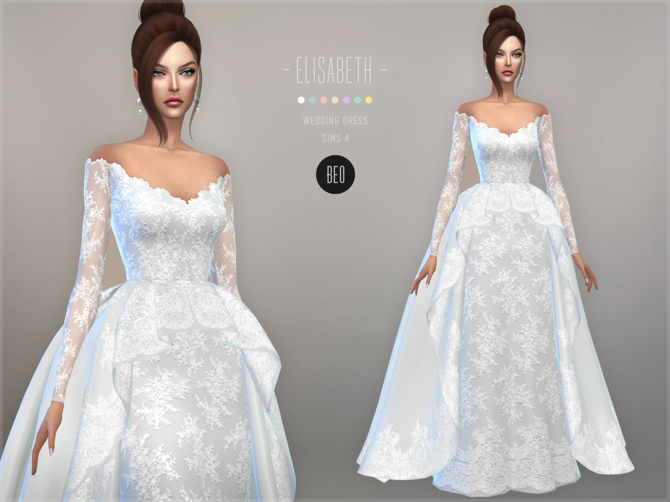 Wedding gown - Elisabeth for The Sims 4 by BEO