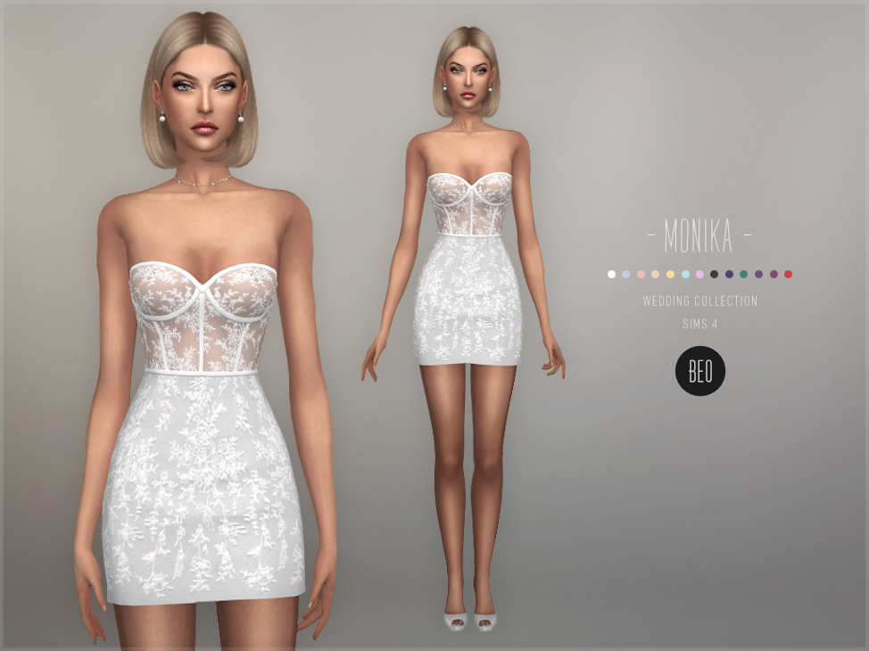 Wedding collection - Monika - mini dress for The Sims 4 by BEO